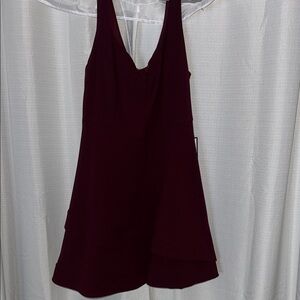 Elegant Burgundy Women's Dress